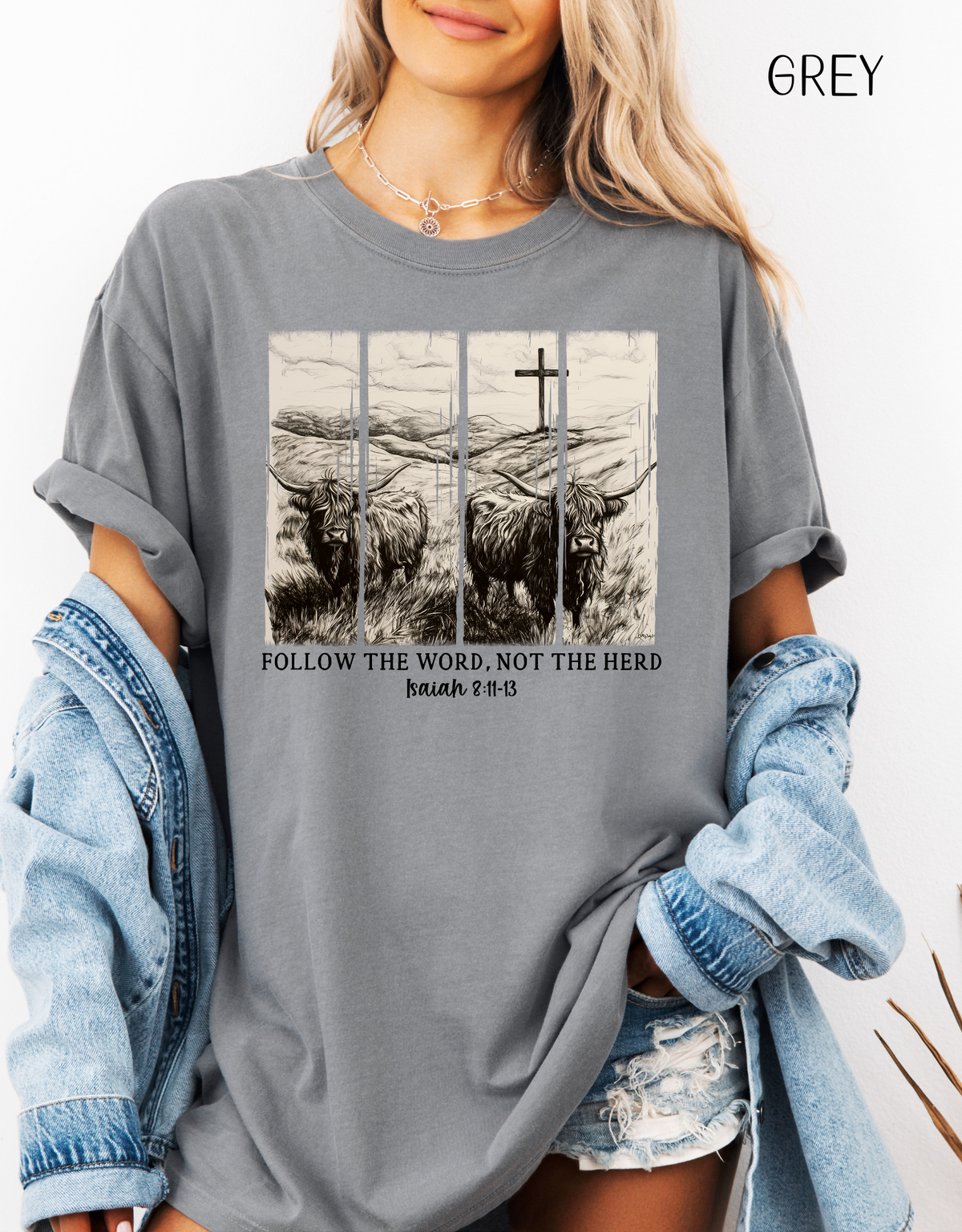 Follow the Word Not the Herd Unisex Tee, Inspirational Tee, Isaiah 8:11-13, Christian Shirt, Gift For Her, Religious Bible Verse Women's Tee