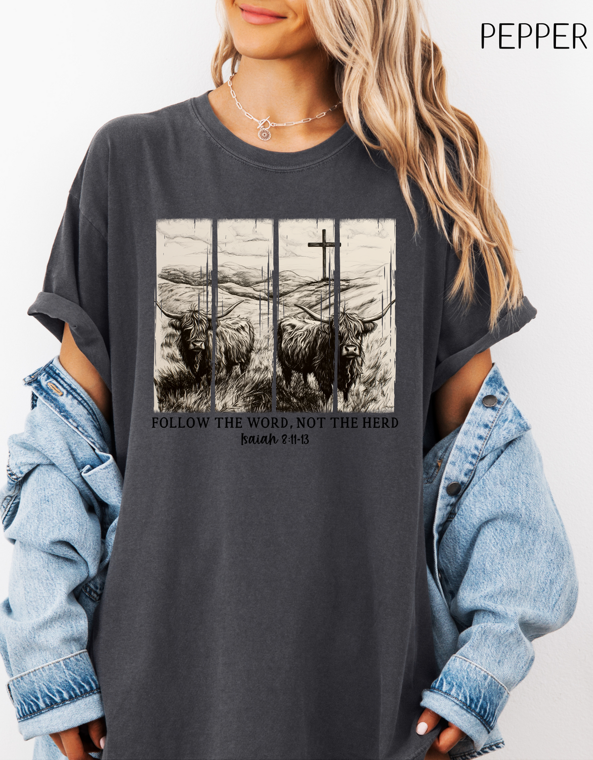 Follow the Word Not the Herd Unisex Tee, Inspirational Tee, Isaiah 8:11-13, Christian Shirt, Gift For Her, Religious Bible Verse Women's Tee