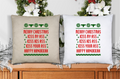 Merry Christmas Kiss My Ass Kiss His Ass Happy Hanukkah Pillow Cover