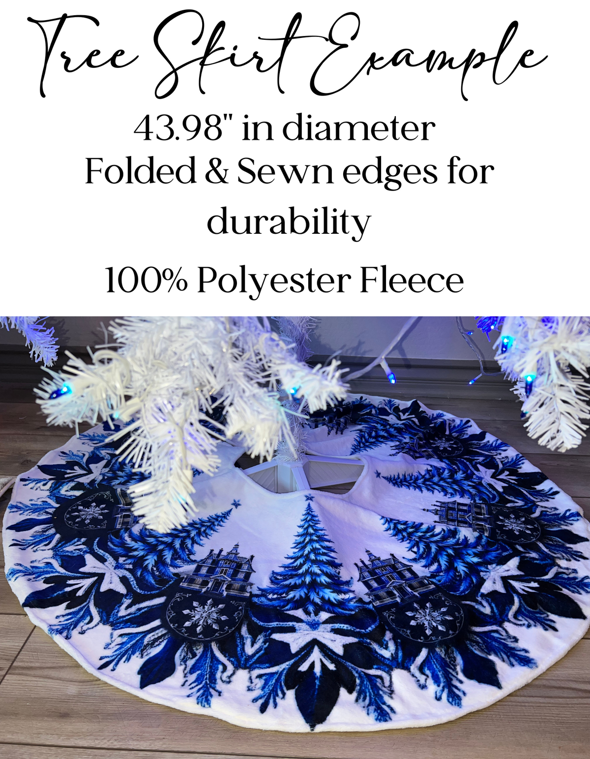 Cardinals and Christmas Bells Christmas Tree Skirt, Round Tree Skirt, Christmas Tree Decor