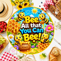 Bee All That You Can Bee Wreath Sign, Round Metal Sign For Wreaths, Bee Decor