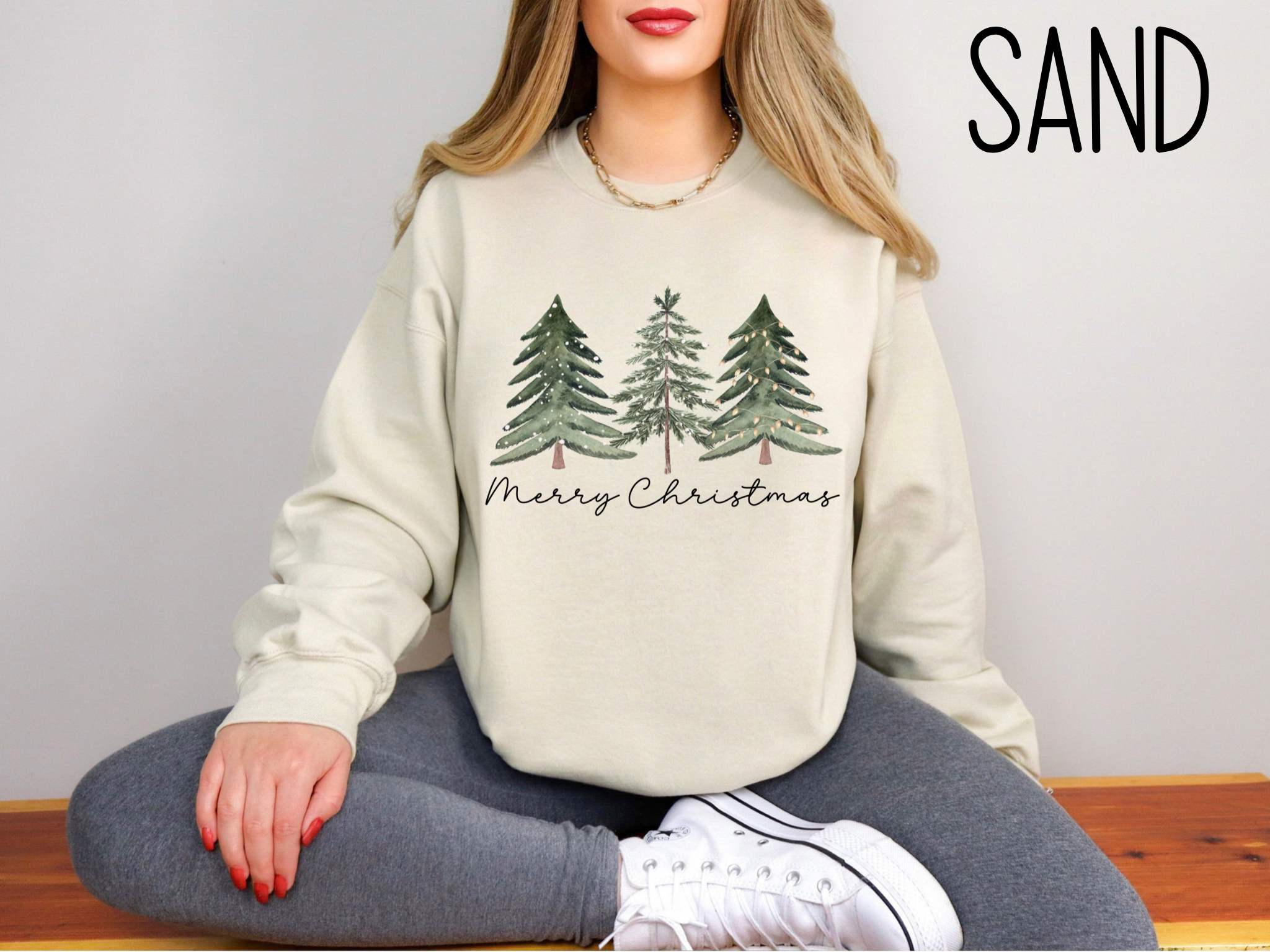 Christmas Fir Trees Sweatshirt, Christmas Sweatshirt, Christmas Gift, Gift For Her