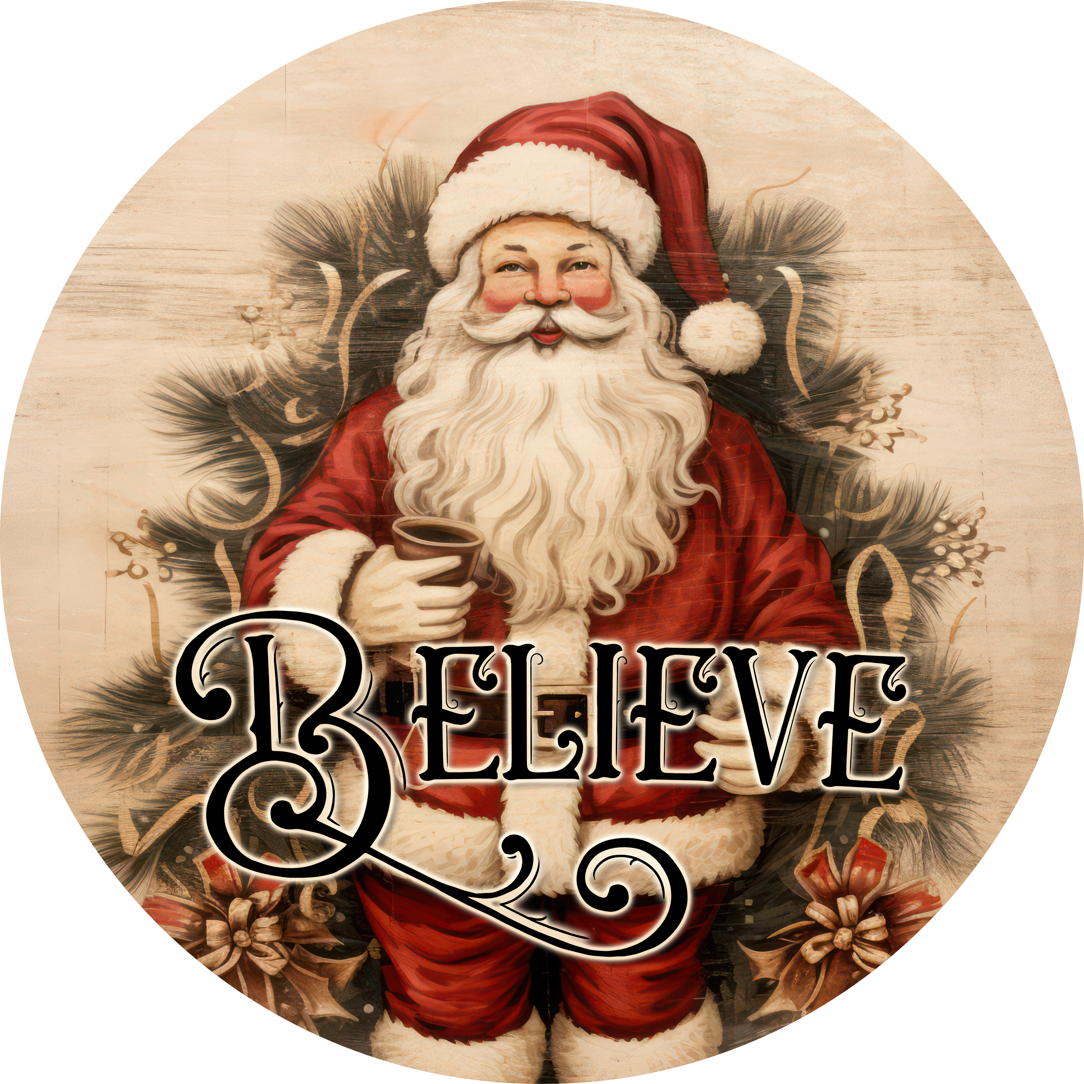 Believe Santa Wreath Sign