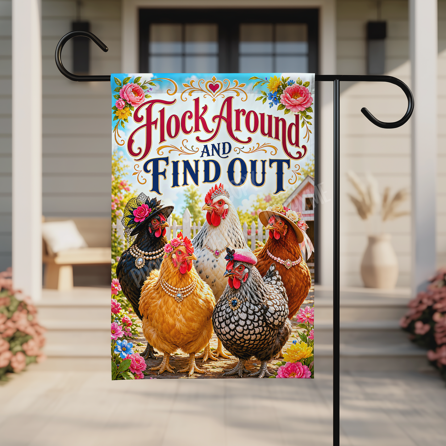 Flock Around and Find Out Garden Flag, 12x18 Double Sided Flag: Front Yard Decor (Copy)