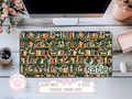 Custom Green Bookshelf Desk Mat, Large Mousepad, Office Dorm Decor, Co Worker Teacher Gift, Home Office Desk Supplies