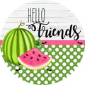 Hello Friends Wreath Sign, round wreath sign, Sign for wreath, Summer Door Hanger Decor