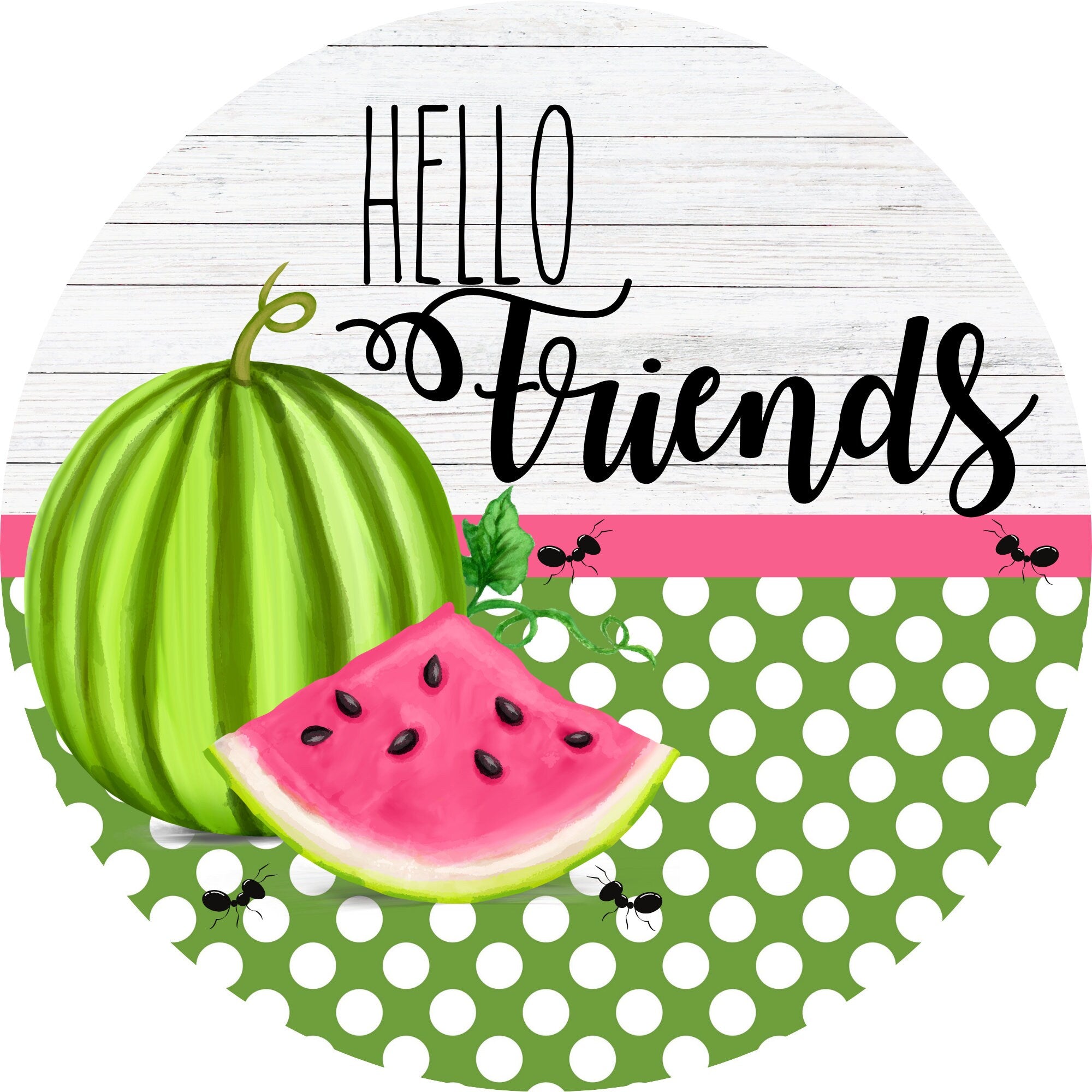 Hello Friends Wreath Sign, round wreath sign, Sign for wreath, Summer Door Hanger Decor