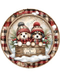 Furry & Bright Puppies Wreath Sign, round wreath sign, Sign for wreath, Christmas Holiday Winter Decor