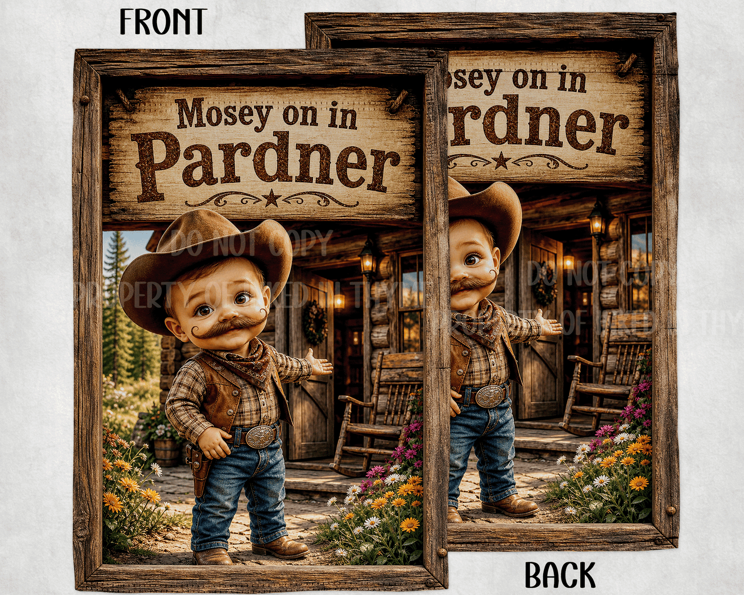 Mosey On In Pardner Garden Flag, 12x18 Double Sided Flag: Front Yard Decor