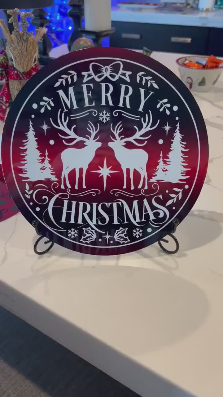 Furry & Bright Puppies Wreath Sign, round wreath sign, Sign for wreath, Christmas Holiday Winter Decor