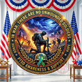 PTSD Awareness Wreath Sign, Round Metal Sign For Wreaths, Patriotic Decor