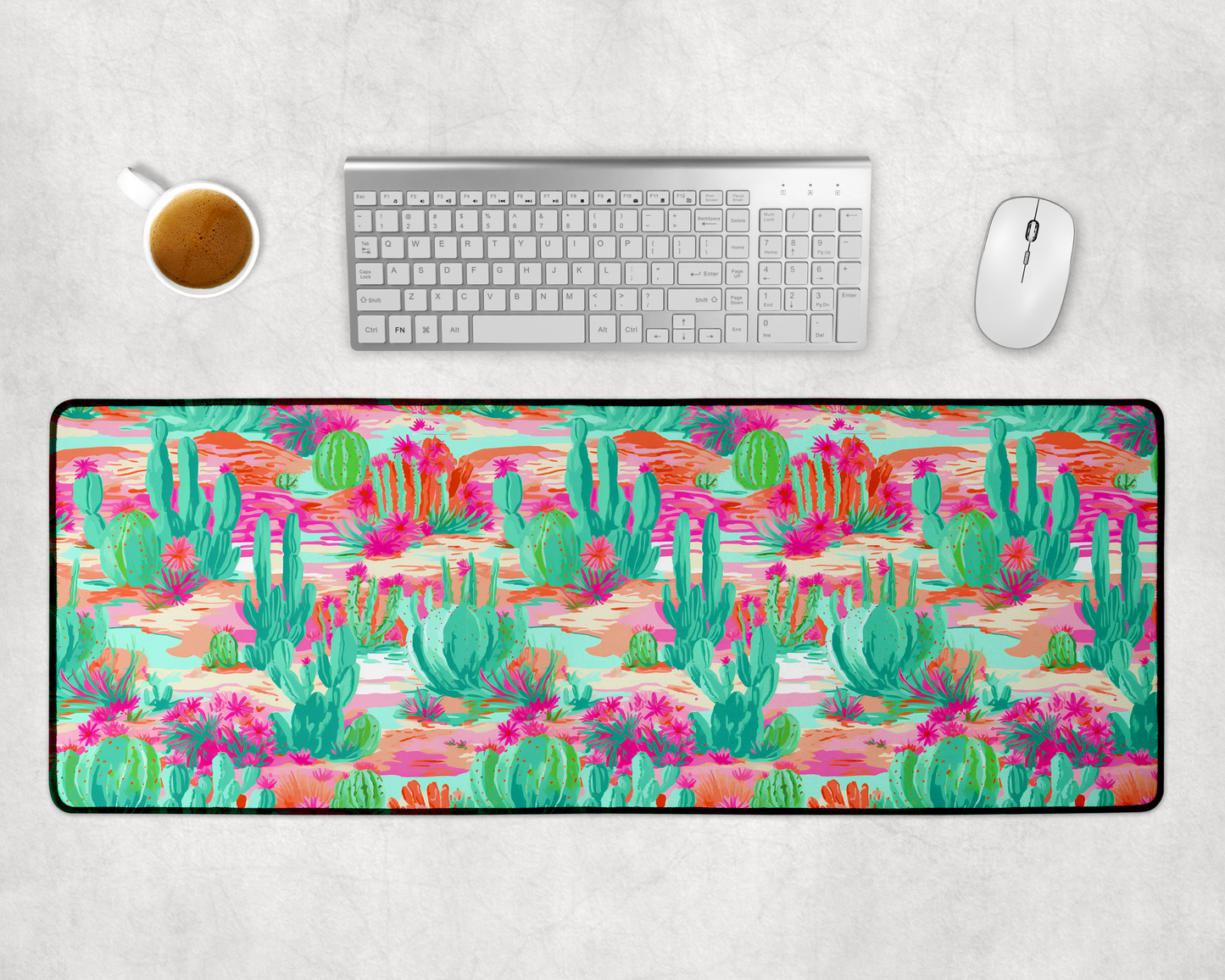 Custom Cactus Desk Mat, Large Mousepad, Office Dorm Decor, Co Worker Teacher Gift, Home Office Desk Supplies
