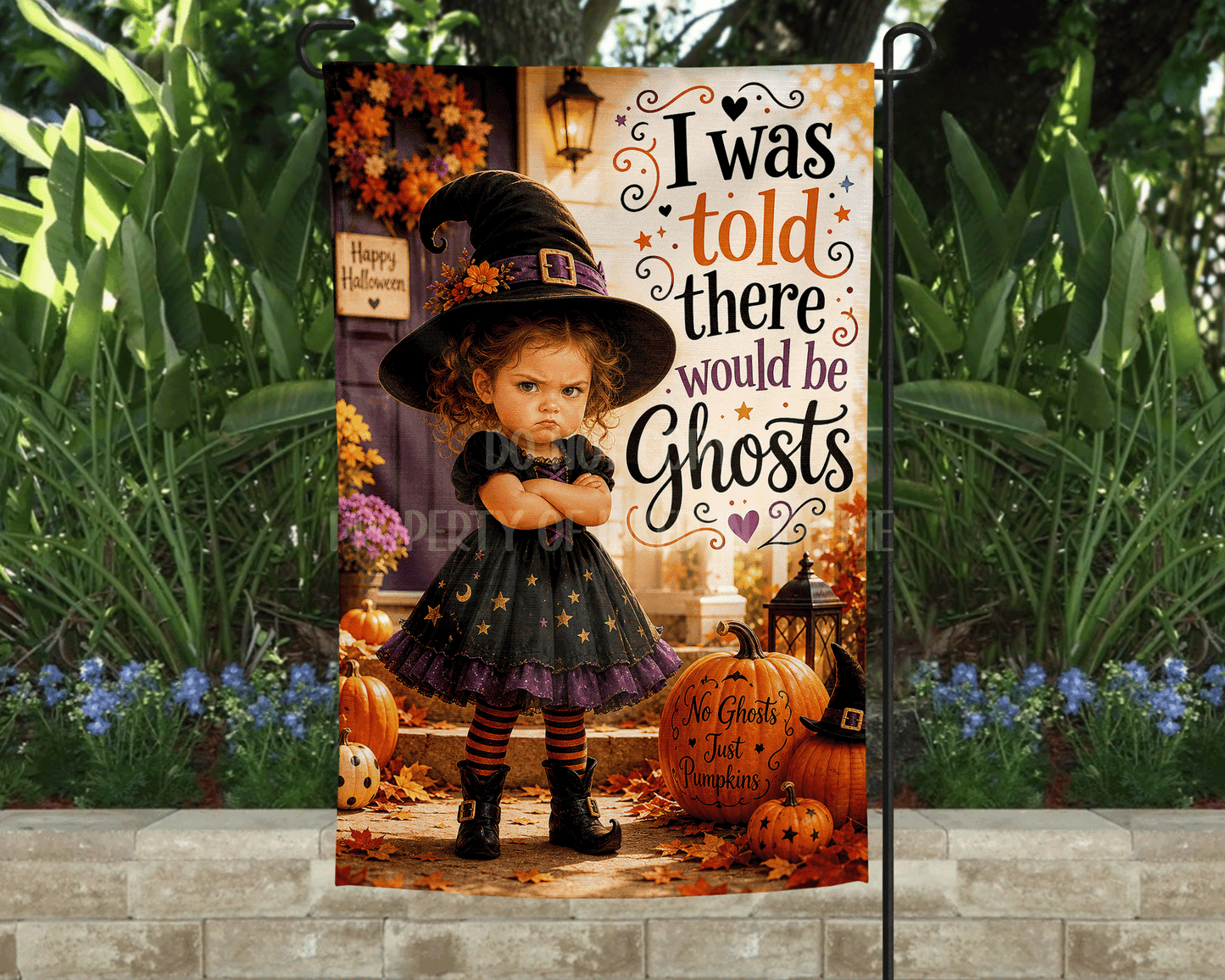 I Was Told There Would Be Ghosts Garden Flag, 12x18 Double Sided Flag: Front Yard Decor