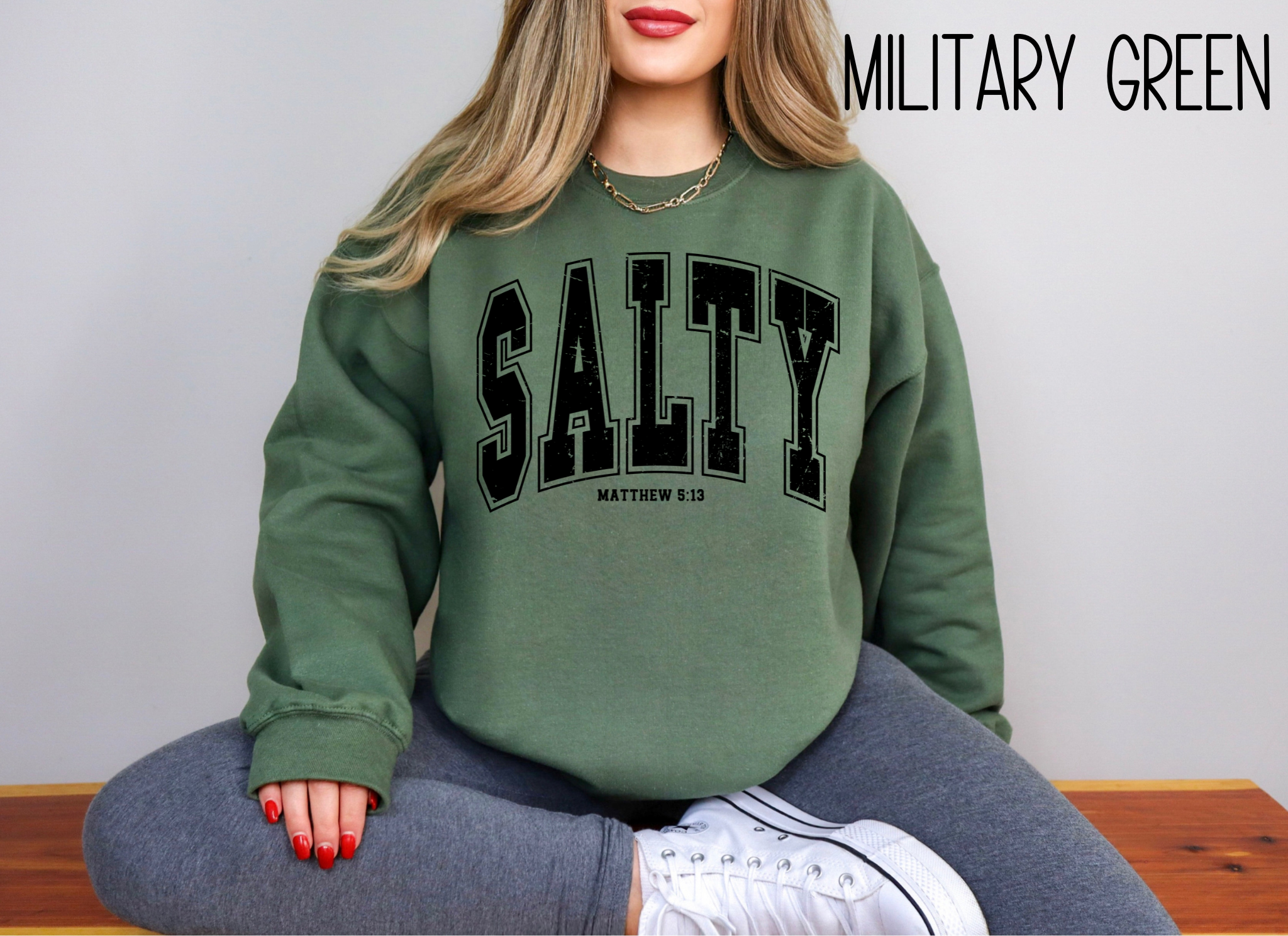 Salty Sweatshirt-Christian Shirt- Religious Apparel-Gift For Her- Bible Verse Sweatshirt- Matthew 5:13