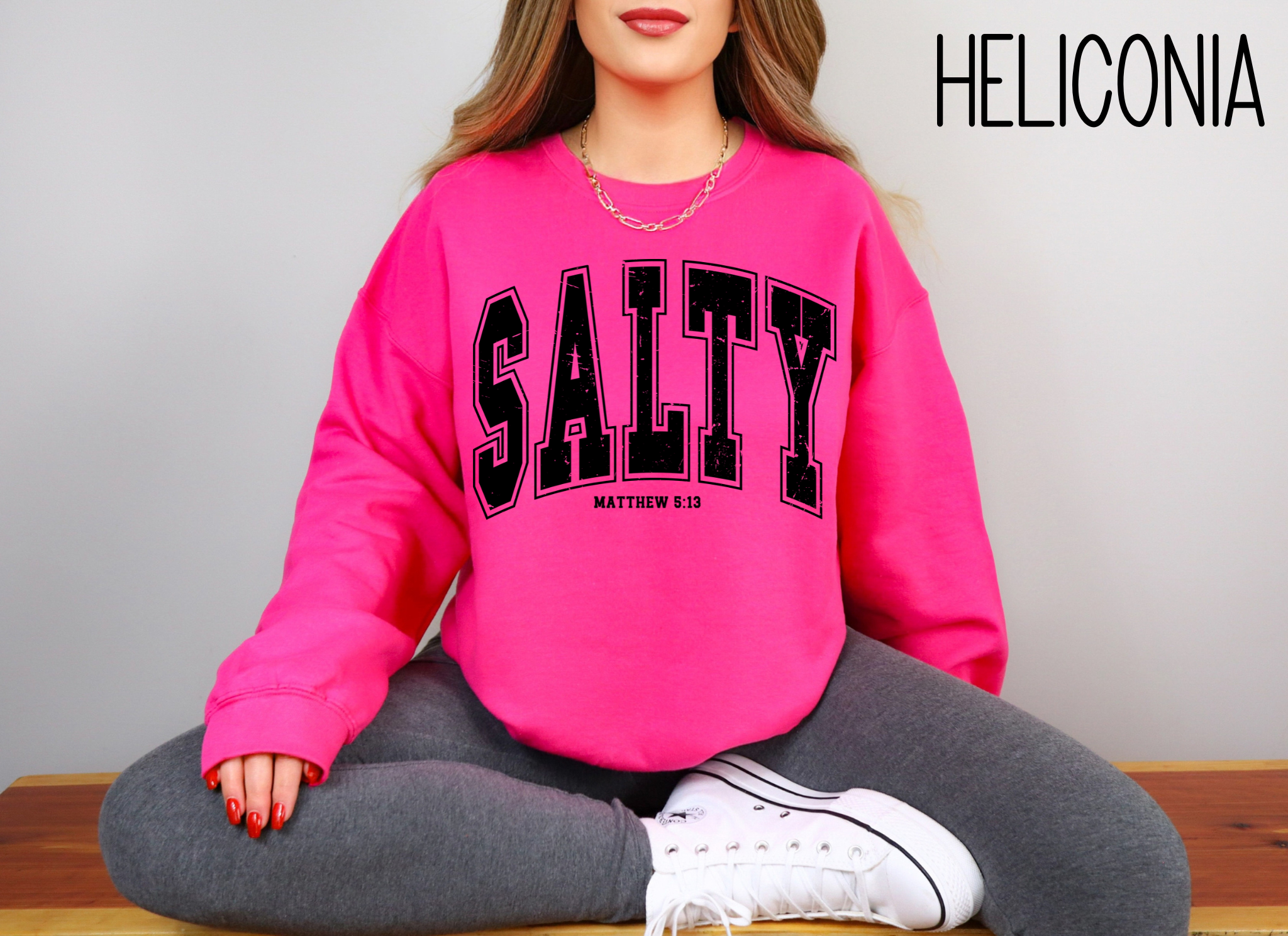 Salty Sweatshirt-Christian Shirt- Religious Apparel-Gift For Her- Bible Verse Sweatshirt- Matthew 5:13